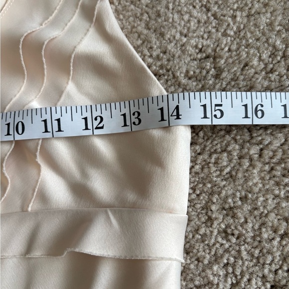 Forever 21 Vintage Y2K 2000s Champagne Statin Tiered Haulter Dres Size Small - Picture 14 of 15